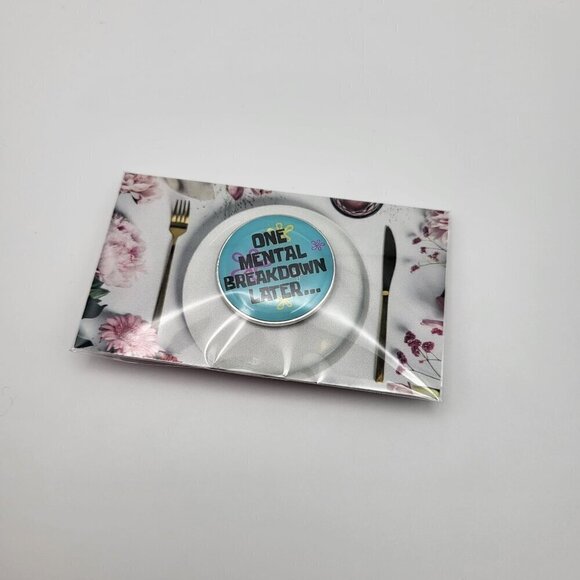 Spongebob SquarePants Funny "One Mental Breakdown Later" Round Brooch/Pin - Picture 5 of 7